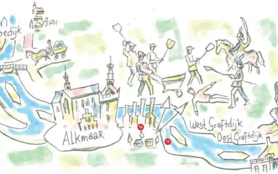 Oude tekening van het Noordhollandsch Kanaal